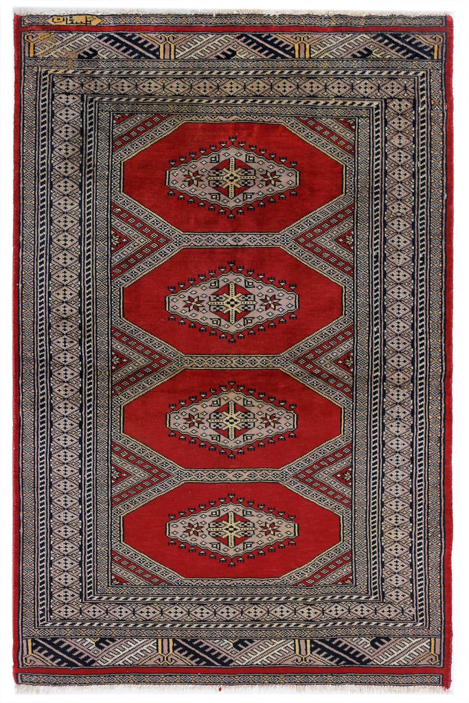 Handmade Vintage Princess Bokhara Rug | 120 x 79 cm | 3'11" x 2'7" - Najaf Rugs & Textile