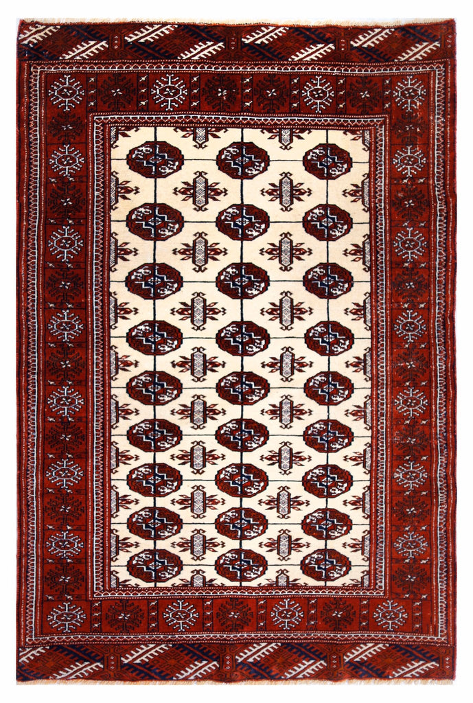 Handmade Vintage Princess Bokhara Rug | 141 x 95 cm | 4'8" x 3'1" - Najaf Rugs & Textile