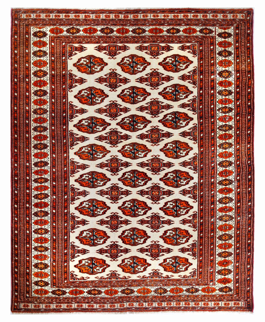 Handmade Vintage Princess Bokhara Rug | 168 x 144 cm | 5'6" x 4'9" - Najaf Rugs & Textile