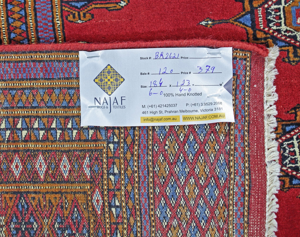 Handmade Vintage Princess Bokhara Rug | 184 x 123 cm | 6' x 4' - Najaf Rugs & Textile