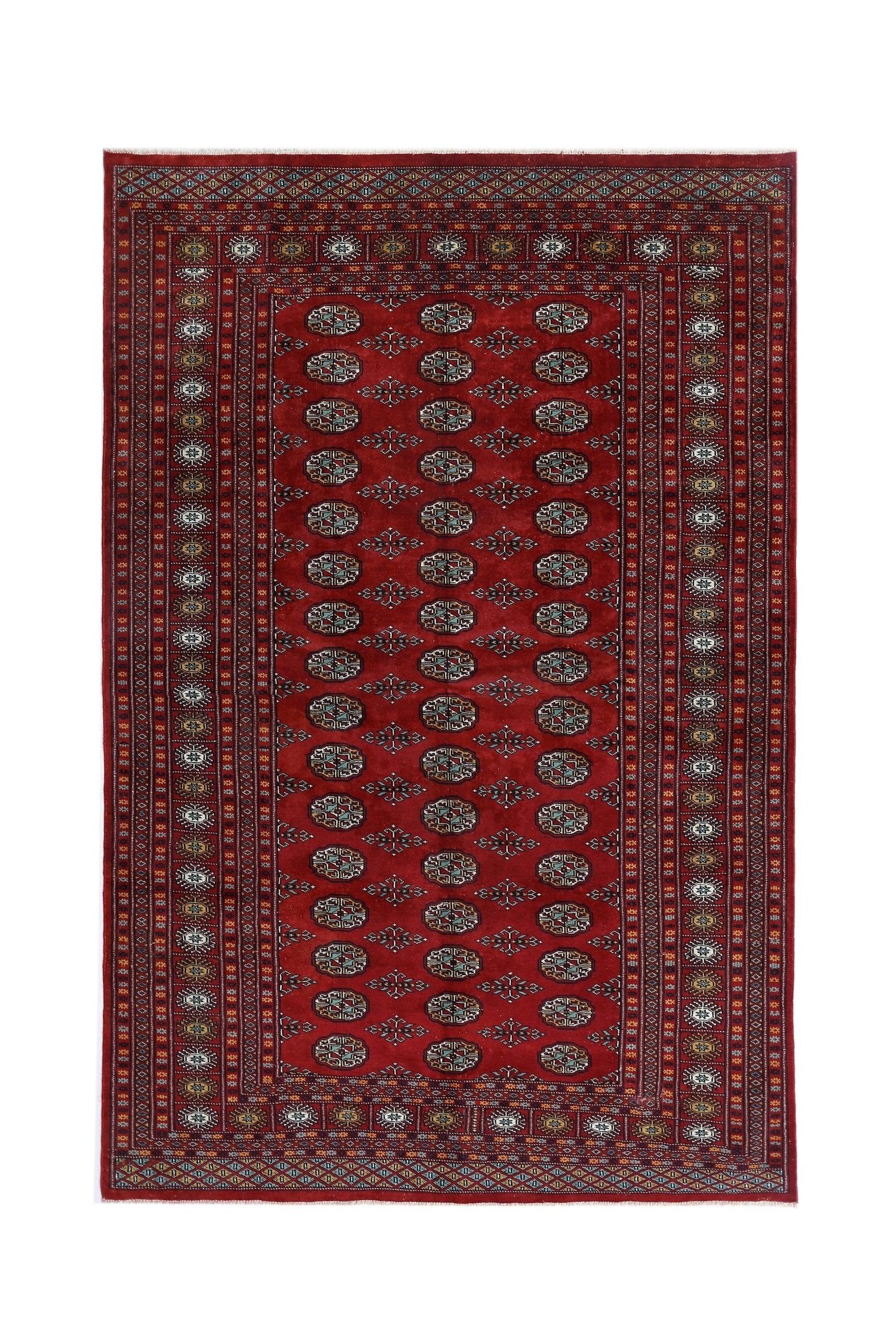 Handmade Vintage Princess Bokhara Rug | 243 x 159 cm | 7'11" x 5'2" - Najaf Rugs & Textile