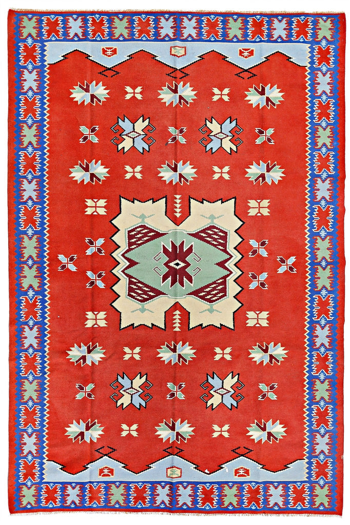 Handmade Vintage Romanian Kilim | 289 x 197 cm | 9'6" x 6'6" - Najaf Rugs & Textile