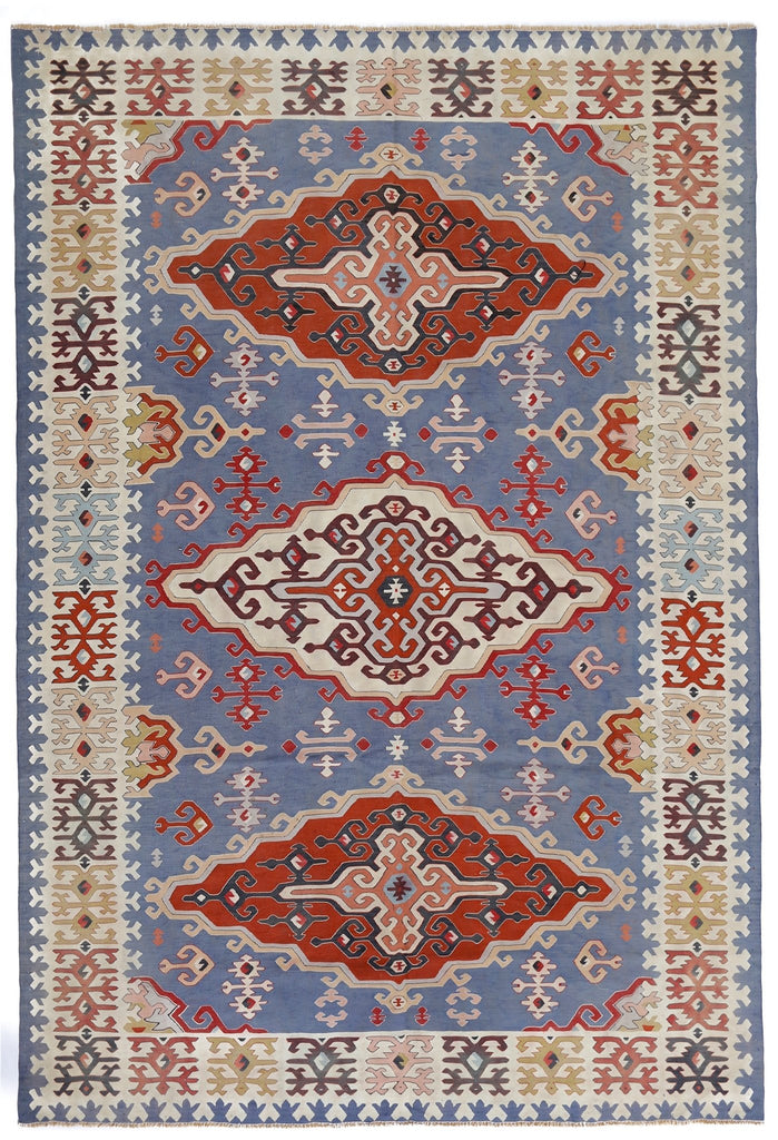 Handmade Vintage Serbian Kilim | 290 x 199 cm | 9'6" x 6'6" - Najaf Rugs & Textile