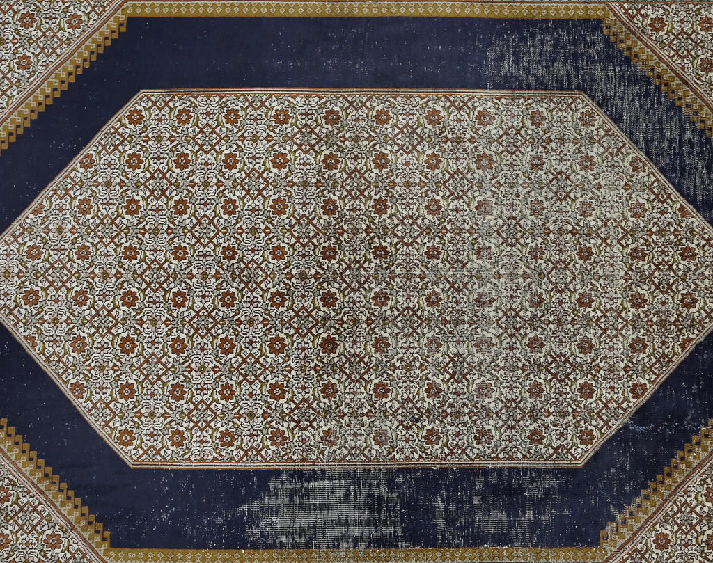 Handmade Vintage Silk Kashmiri Rug | 180 x 119 cm | 5'11" x 3'11" - Najaf Rugs & Textile