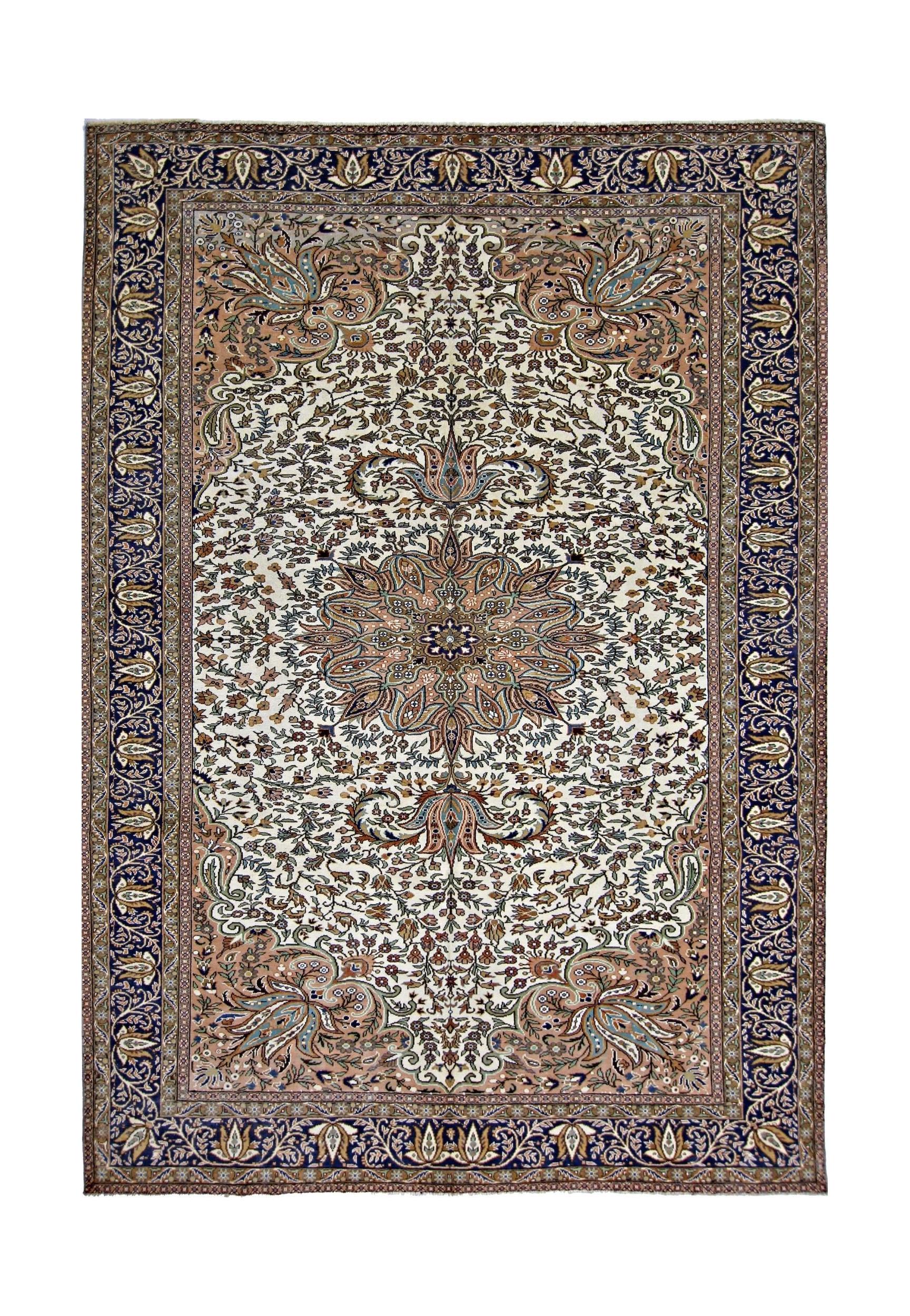 Handmade Vintage Traditional Pakistani Rug | 292 x 196 cm | 9'7" x 6'5" - Najaf Rugs & Textile