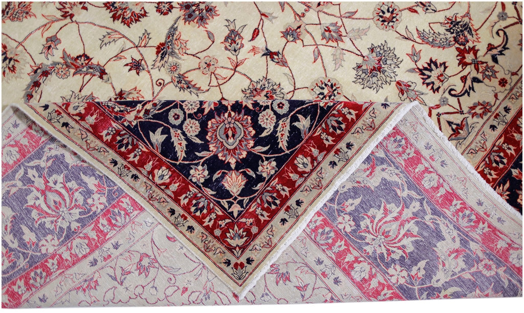 Handmade Vintage Traditional Pakistani Rug | 343 x 246 cm | 11'3" x 8'1" - Najaf Rugs & Textile