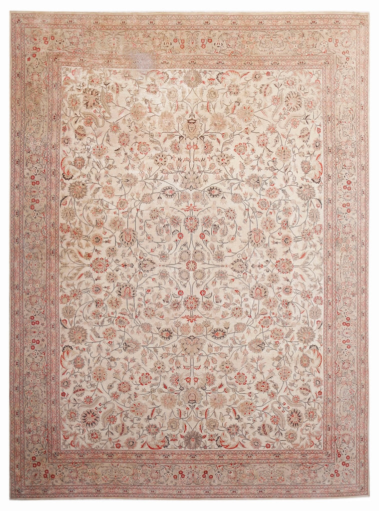 Handmade Vintage Traditional Pakistani Rug | 395 x 303 cm | 13' x 9'11" - Najaf Rugs & Textile