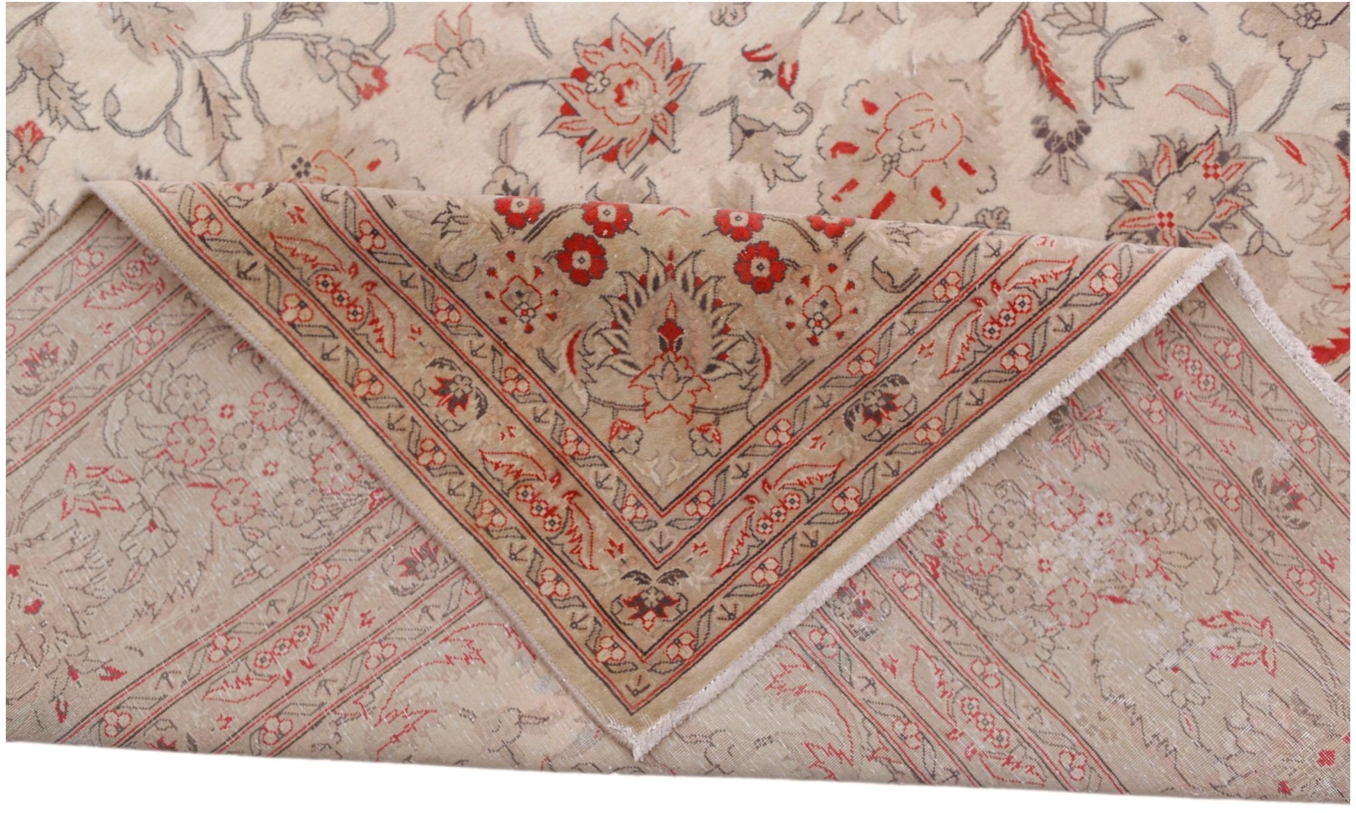 Handmade Vintage Traditional Pakistani Rug | 395 x 303 cm | 13' x 9'11" - Najaf Rugs & Textile