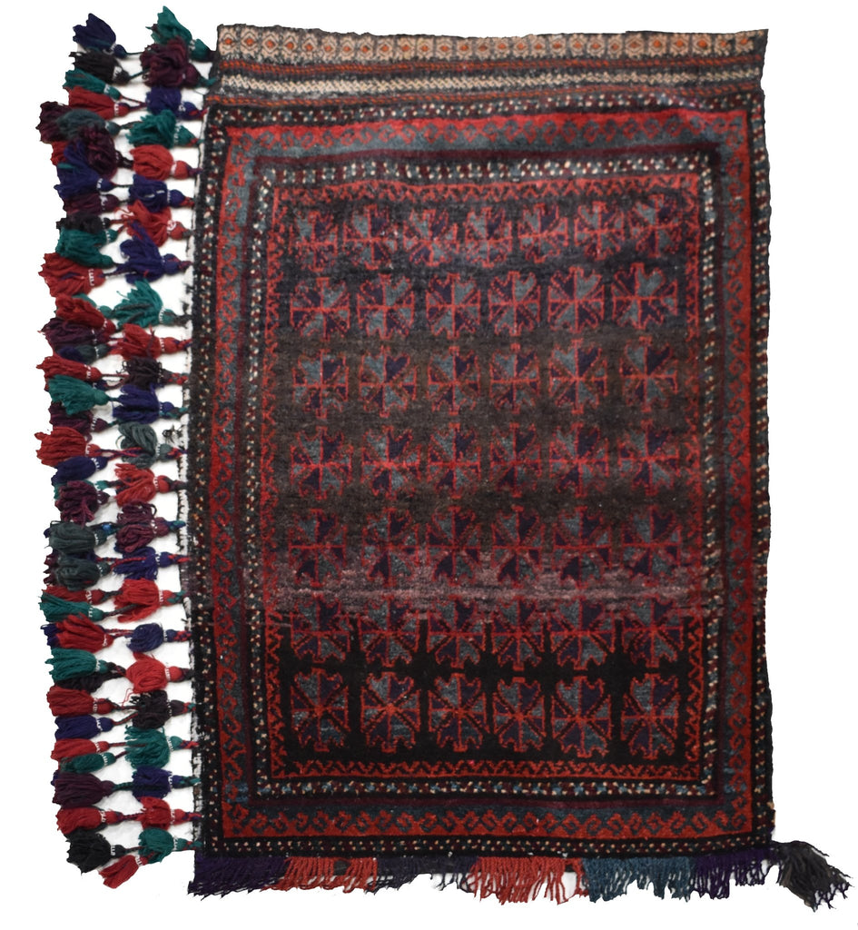 Handmade Vintage Tribal Afghan Baluch Cushion | 113 x 70 cm | 3'7" x 2'2" - Najaf Rugs & Textile