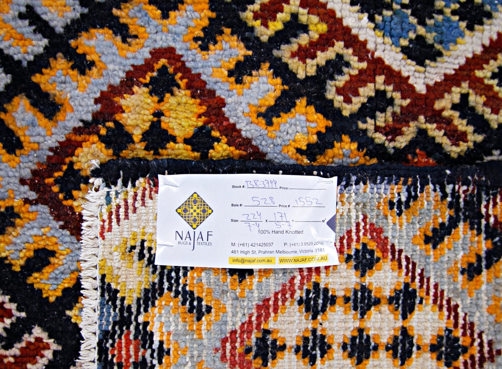 Handmade Vintage Tribal Rug | 224 x 171 cm | 7'4" x 5'7" - Najaf Rugs & Textile