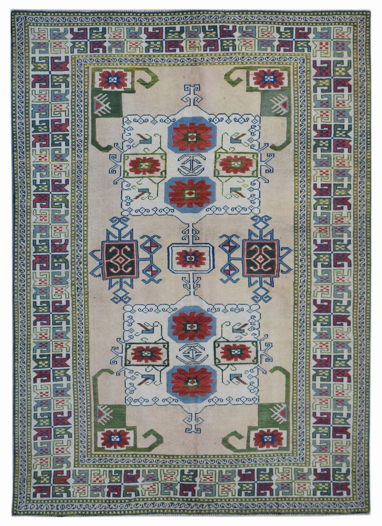 Handmade Vintage Turkish Anatolian Oushak Rug | 231 x 171 cm | 7'7" x 5'7" - Najaf Rugs & Textile