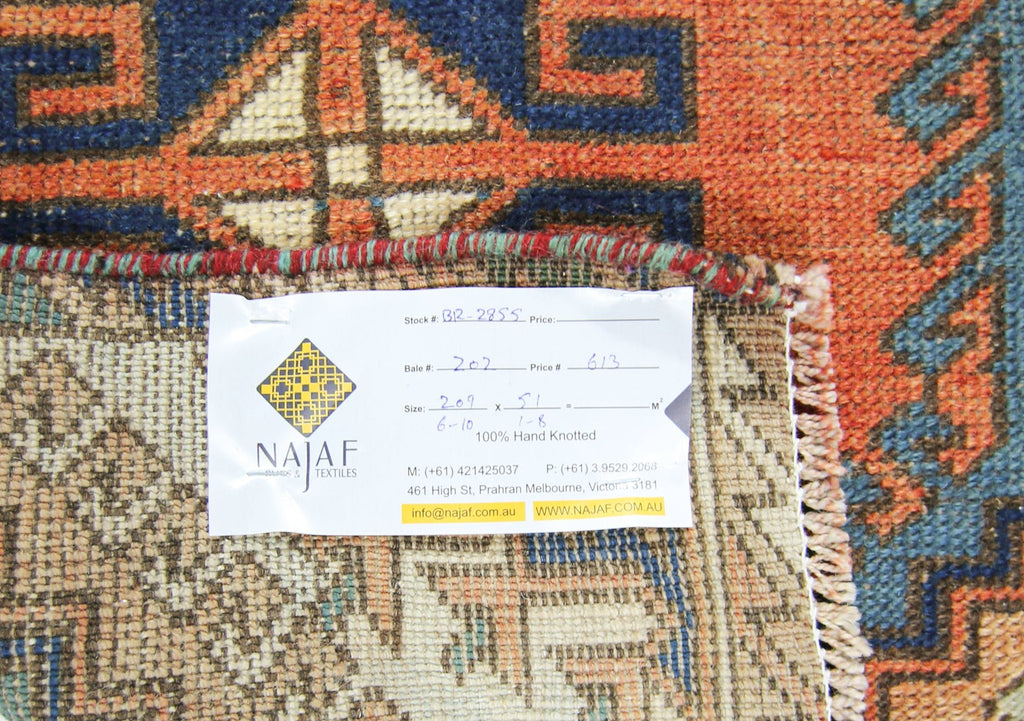Handmade Vintage Turkish Hallway Runner | 209 x 51 cm | 6'10" x 1'8" - Najaf Rugs & Textile