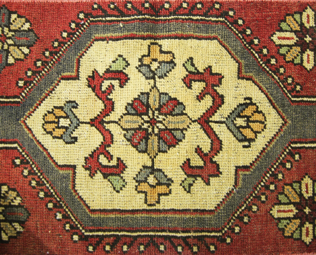 Handmade Vintage Turkish Hallway Runner | 213 x 44 cm | 7' x 1'5" - Najaf Rugs & Textile