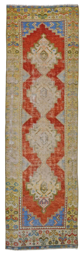 Handmade Vintage Turkish Hallway Runner | 270 x 77 cm | 8'8" x 2'5" - Najaf Rugs & Textile