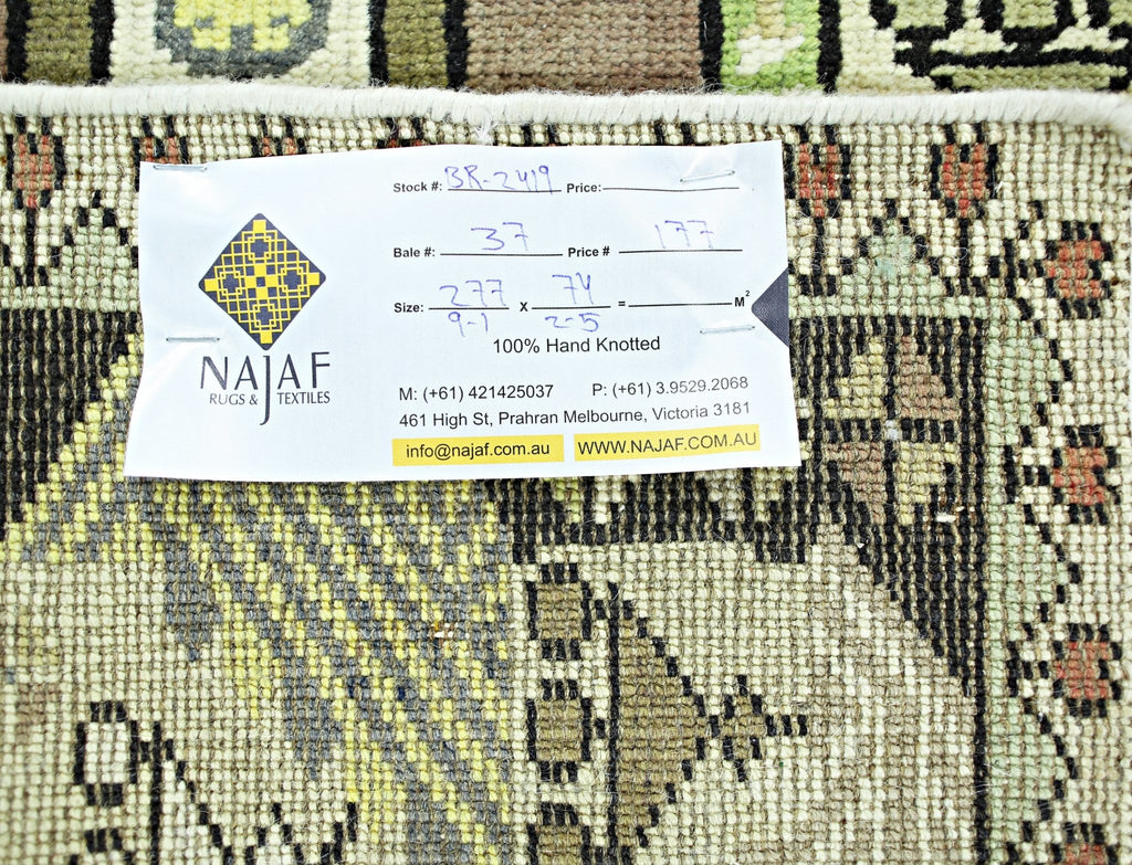 Handmade Vintage Turkish Hallway Runner | 277 x 74 cm | 9'1" x 2'5" - Najaf Rugs & Textile