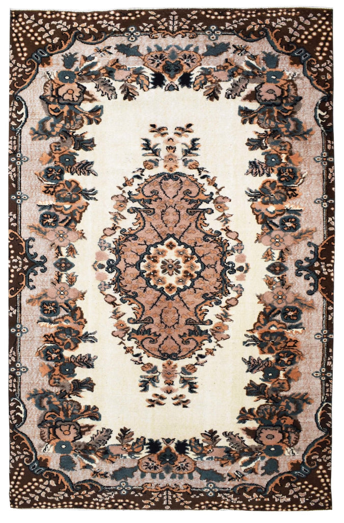 Handmade Vintage Turkish Isparta Rug | 306 x 182 cm | 10' x 6' - Najaf Rugs & Textile