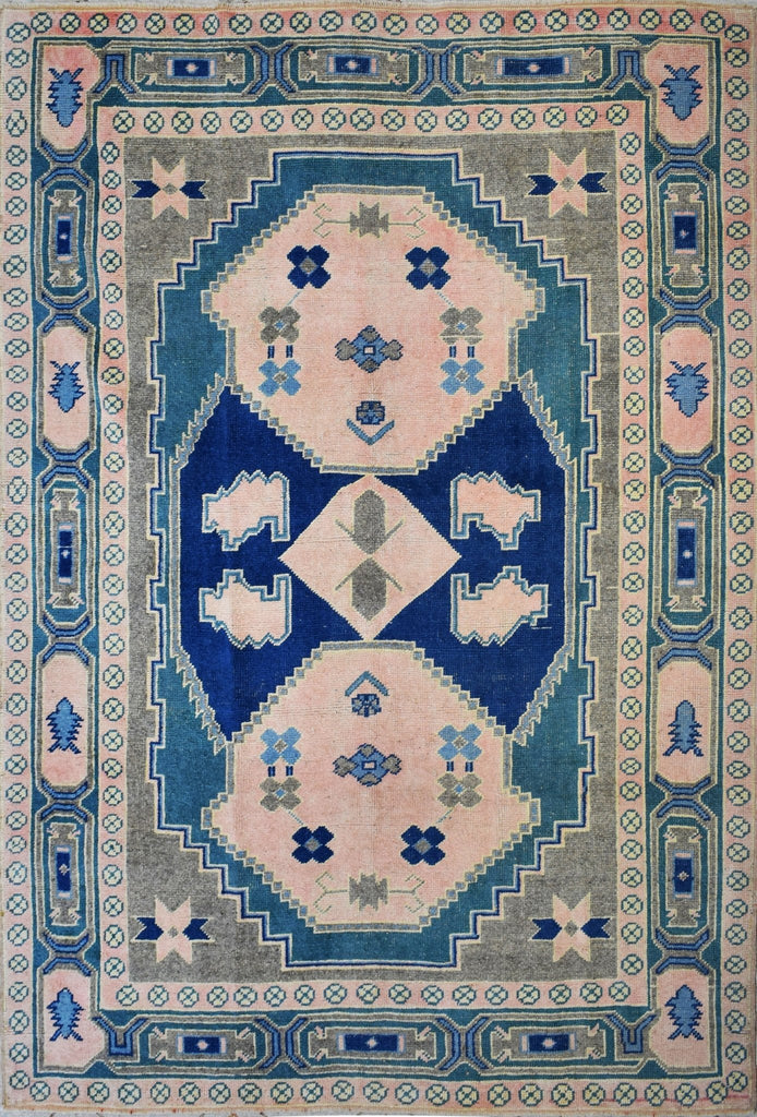 Handmade Vintage Turkish Kars Rug | 220 x 168 cm | 7'2" x 5'6" - Najaf Rugs & Textile