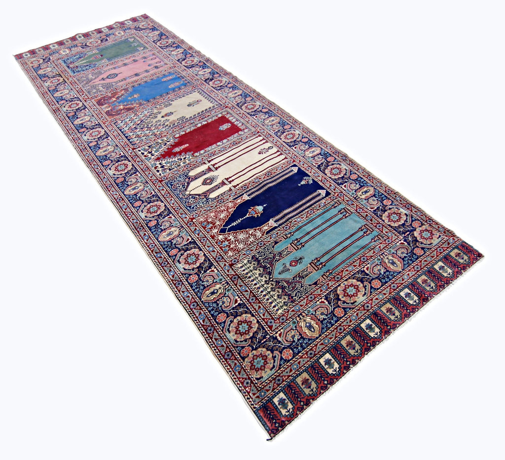 Handmade Vintage Turkish Kayseri Hallway Runner | 285 x 103 cm | 9'4" x 3'5" - Najaf Rugs & Textile