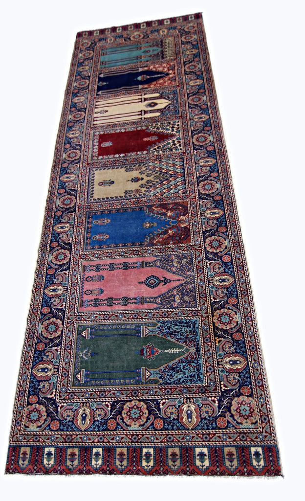 Handmade Vintage Turkish Kayseri Hallway Runner | 285 x 103 cm | 9'4" x 3'5" - Najaf Rugs & Textile