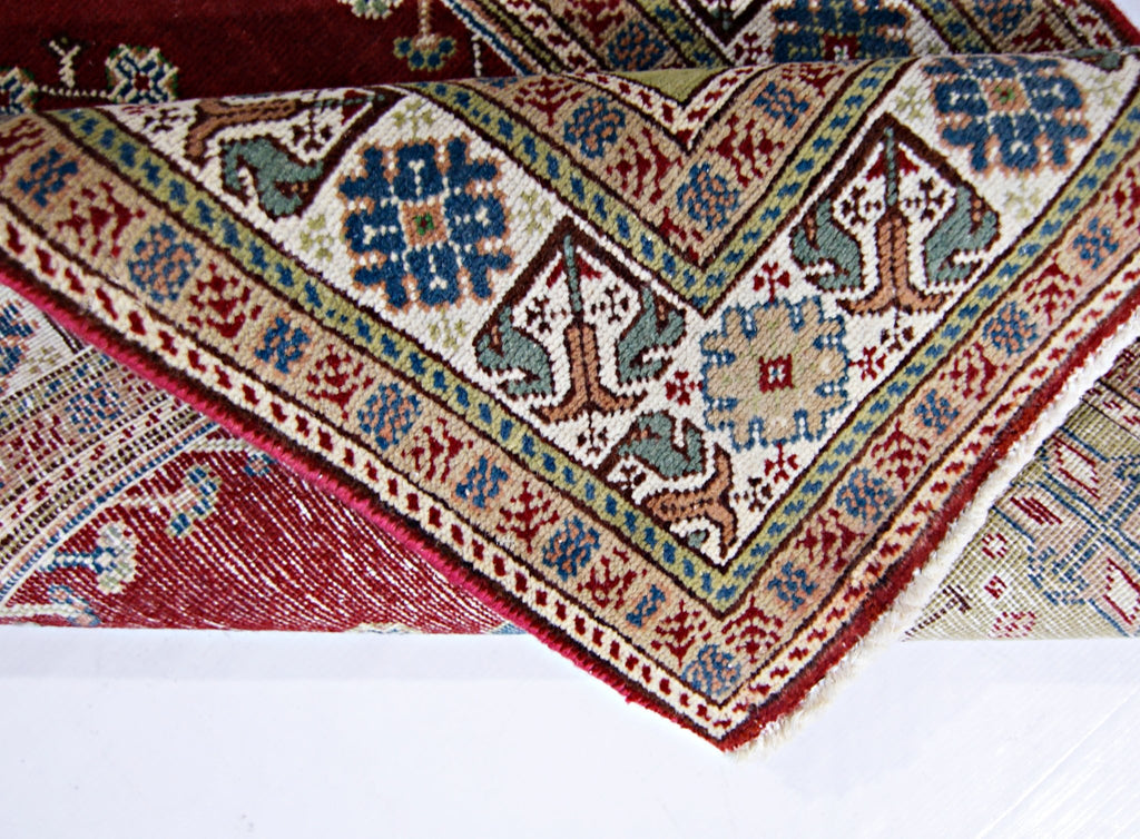 Handmade Vintage Turkish Kayseri Prayer Rug | 115 x 73 cm | 3'9" x 2'5" - Najaf Rugs & Textile