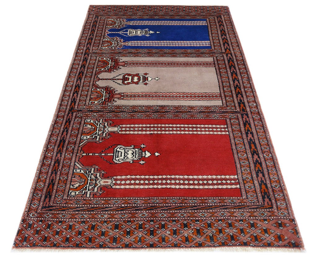 Handmade Vintage Turkish Kayseri Rug | 110 x 62 cm | 3'7" x 2' - Najaf Rugs & Textile