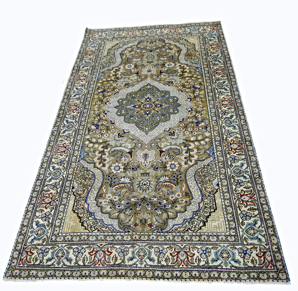 Handmade Vintage Turkish Kayseri Rug | 219 x 146 cm | 7'2" x 4'9" - Najaf Rugs & Textile
