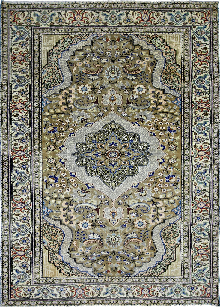 Handmade Vintage Turkish Kayseri Rug | 219 x 146 cm | 7'2" x 4'9" - Najaf Rugs & Textile