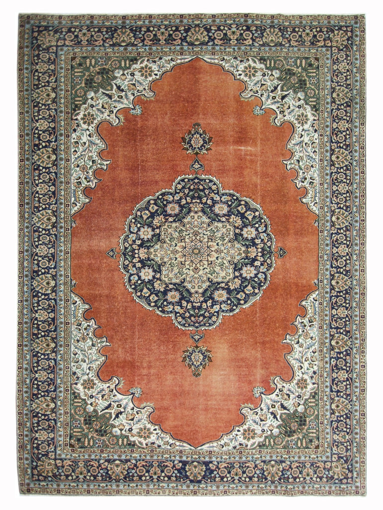 Handmade Vintage Turkish Kayseri Rug | 315 x 207 cm | 10'4" x 6'9" - Najaf Rugs & Textile