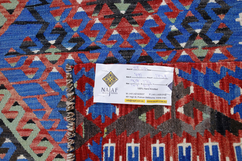 Handmade Vintage Turkish Kilim | 314 x 176 cm | 10'4" x 5'9" - Najaf Rugs & Textile
