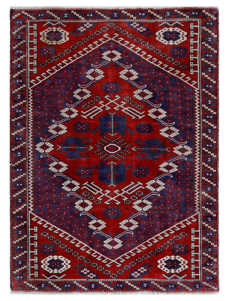 Handmade Vintage Turkish Rug | 143 x 104 cm | 4'8" x 3'2" - Najaf Rugs & Textile