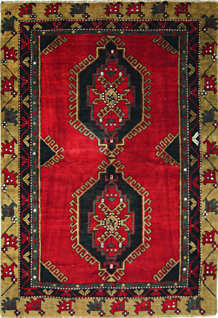 Handmade Vintage Turkish Rug | 166 x 118 cm | 5'6" x 3'10" - Najaf Rugs & Textile
