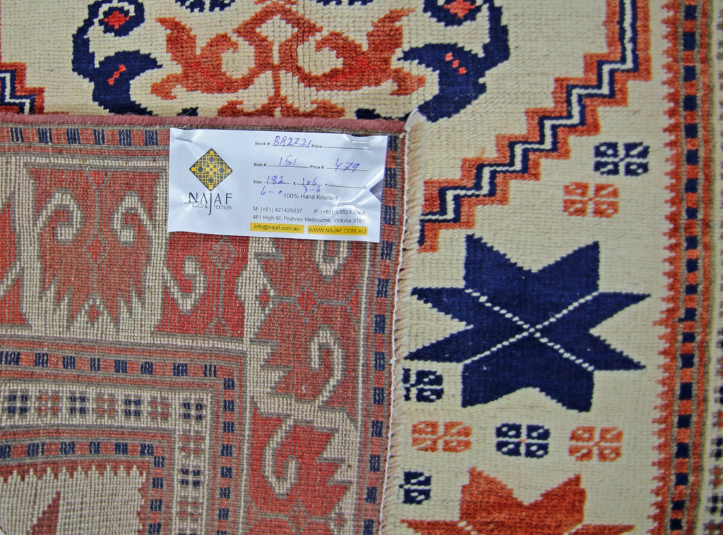 Handmade Vintage Turkish Rug | 182 x 106 cm | 6' x 3'6" - Najaf Rugs & Textile