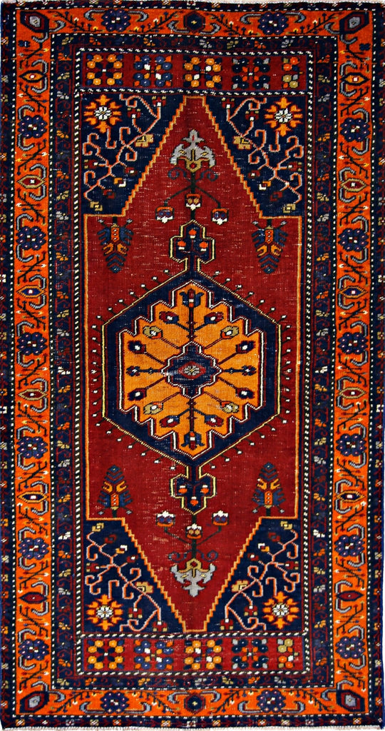 Handmade Vintage Turkish Rug | 186 x 97 cm | 6'1" x 3'2" - Najaf Rugs & Textile