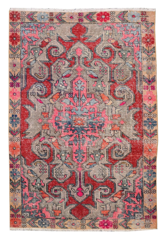 Handmade Vintage Turkish Rug | 187 x 126 cm | 6'1" x 4'1" - Najaf Rugs & Textile