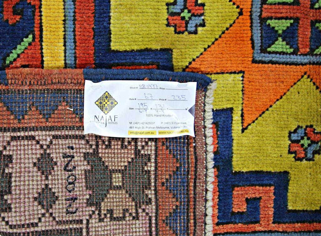 Handmade Vintage Turkish Rug | 195 x 131 cm | 6'9" x 4'4" - Najaf Rugs & Textile