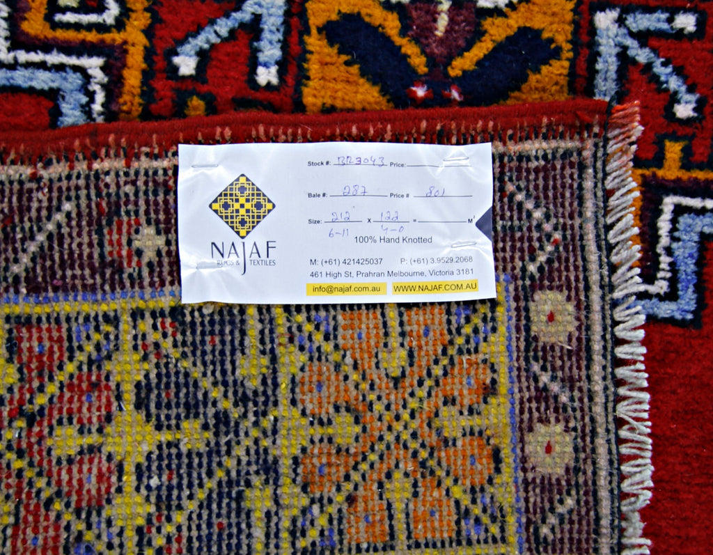 Handmade Vintage Turkish Rug | 212 x 122 cm | 6'11" x 4' - Najaf Rugs & Textile