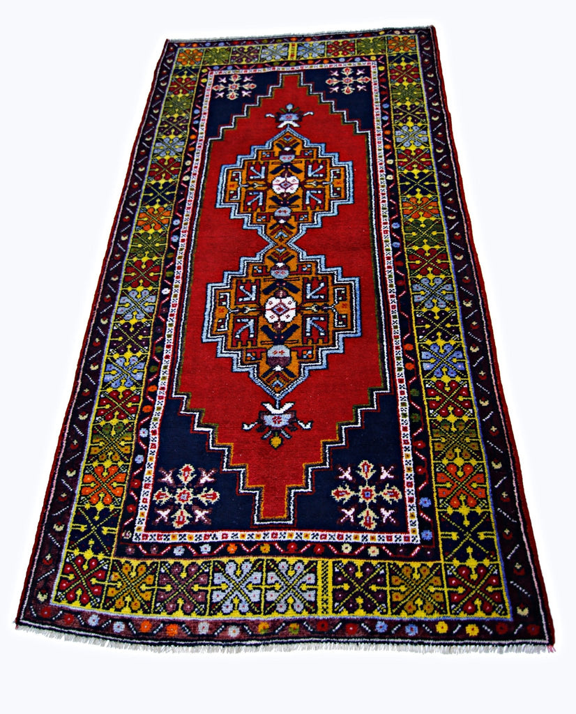 Handmade Vintage Turkish Rug | 212 x 122 cm | 6'11" x 4' - Najaf Rugs & Textile