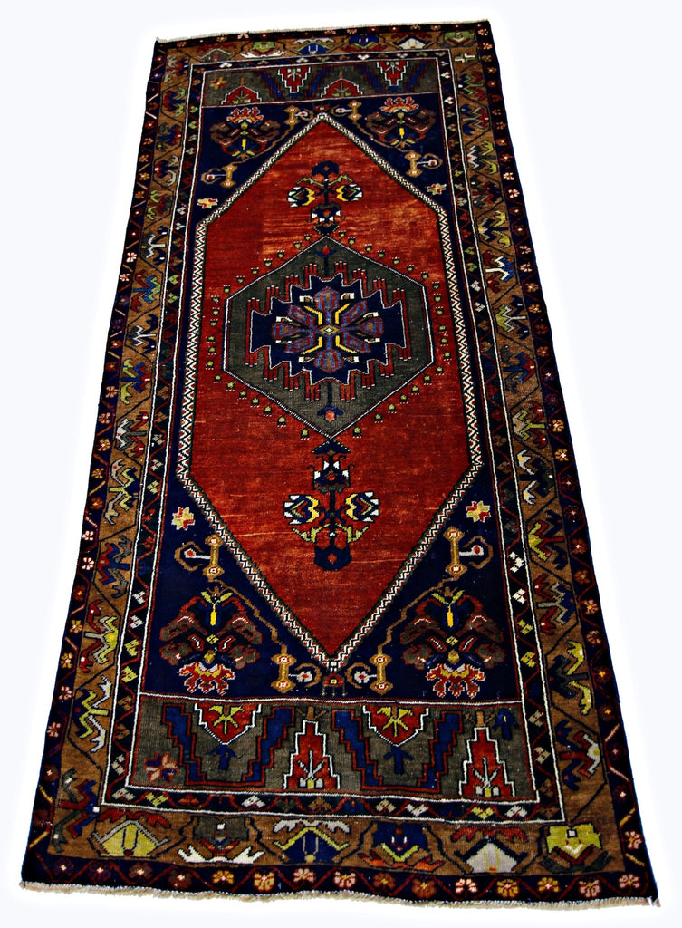 Handmade Vintage Turkish Rug | 218 x 108 cm | 7'2" x 3'6" - Najaf Rugs & Textile