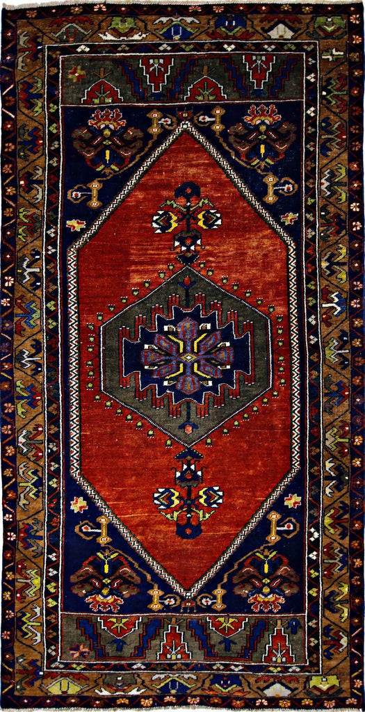 Handmade Vintage Turkish Rug | 218 x 108 cm | 7'2" x 3'6" - Najaf Rugs & Textile