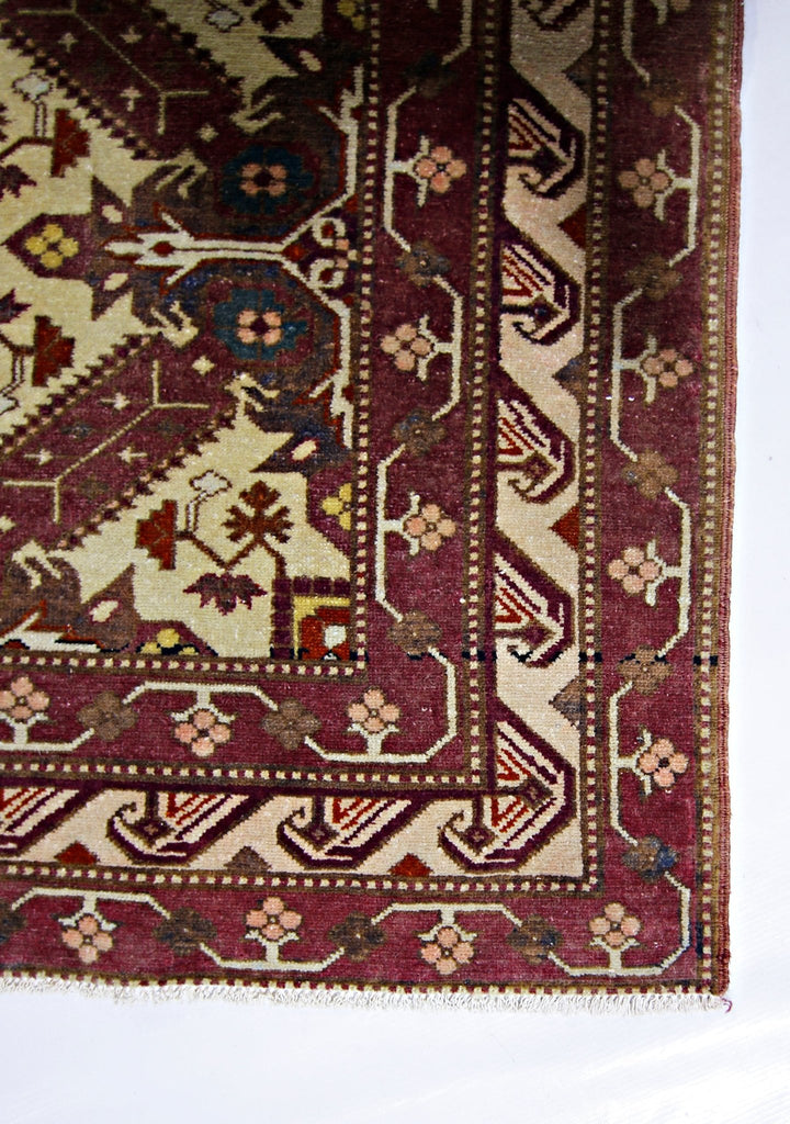 Handmade Vintage Turkish Rug | 225 x 158 cm | 7'5" x 5'2" - Najaf Rugs & Textile