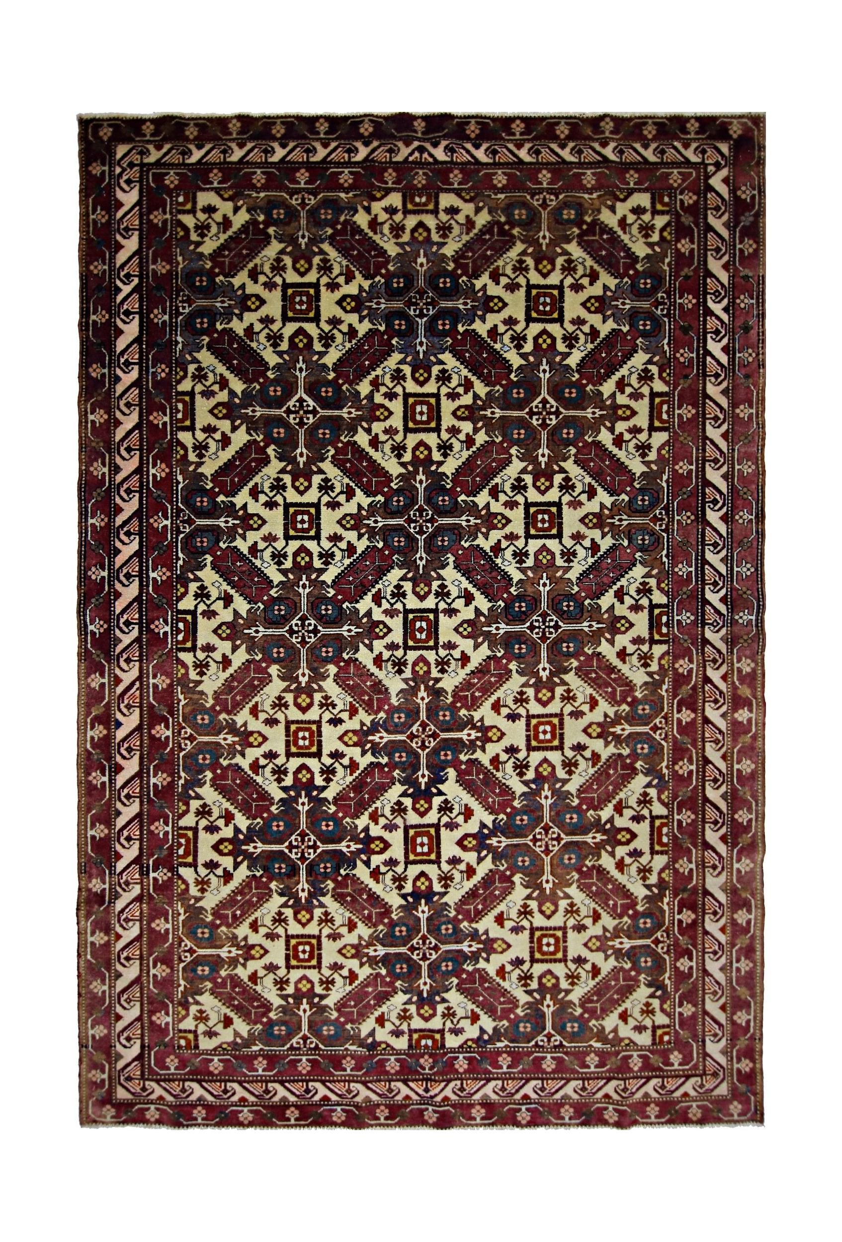 Handmade Vintage Turkish Rug | 225 x 158 cm | 7'5" x 5'2" - Najaf Rugs & Textile