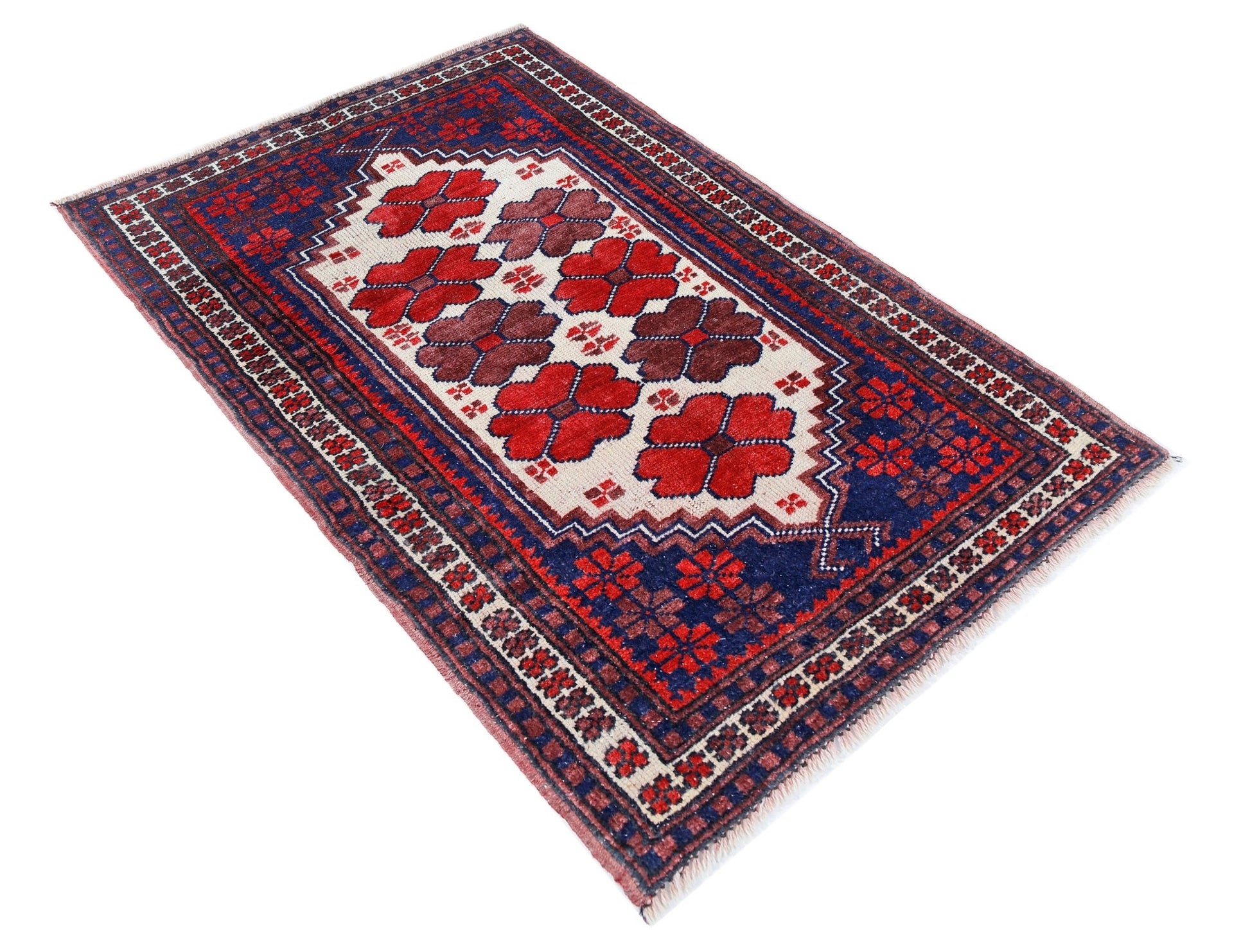 Handmade Vintage Turkish Yagcibedir Rug | 99 x 63 cm | 3'3" x 2'1" - Najaf Rugs & Textile
