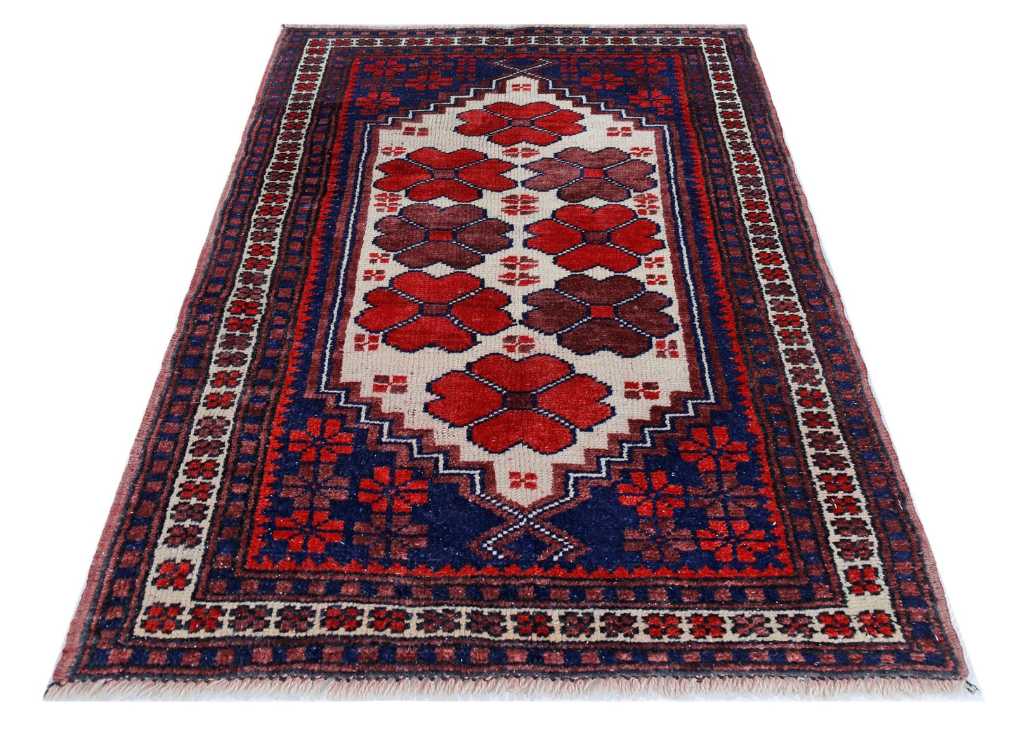 Handmade Vintage Turkish Yagcibedir Rug | 99 x 63 cm | 3'3" x 2'1" - Najaf Rugs & Textile