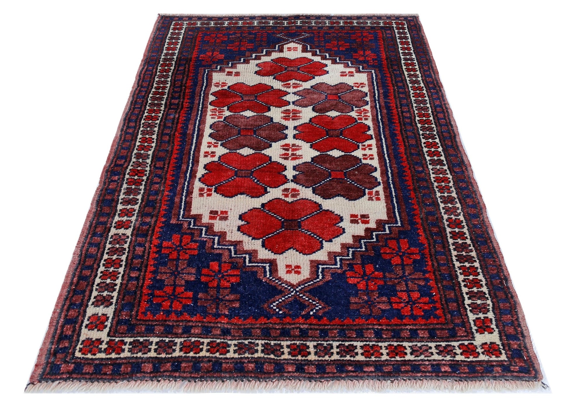 Handmade Vintage Turkish Yagcibedir Rug | 99 x 63 cm | 3'3" x 2'1" - Najaf Rugs & Textile