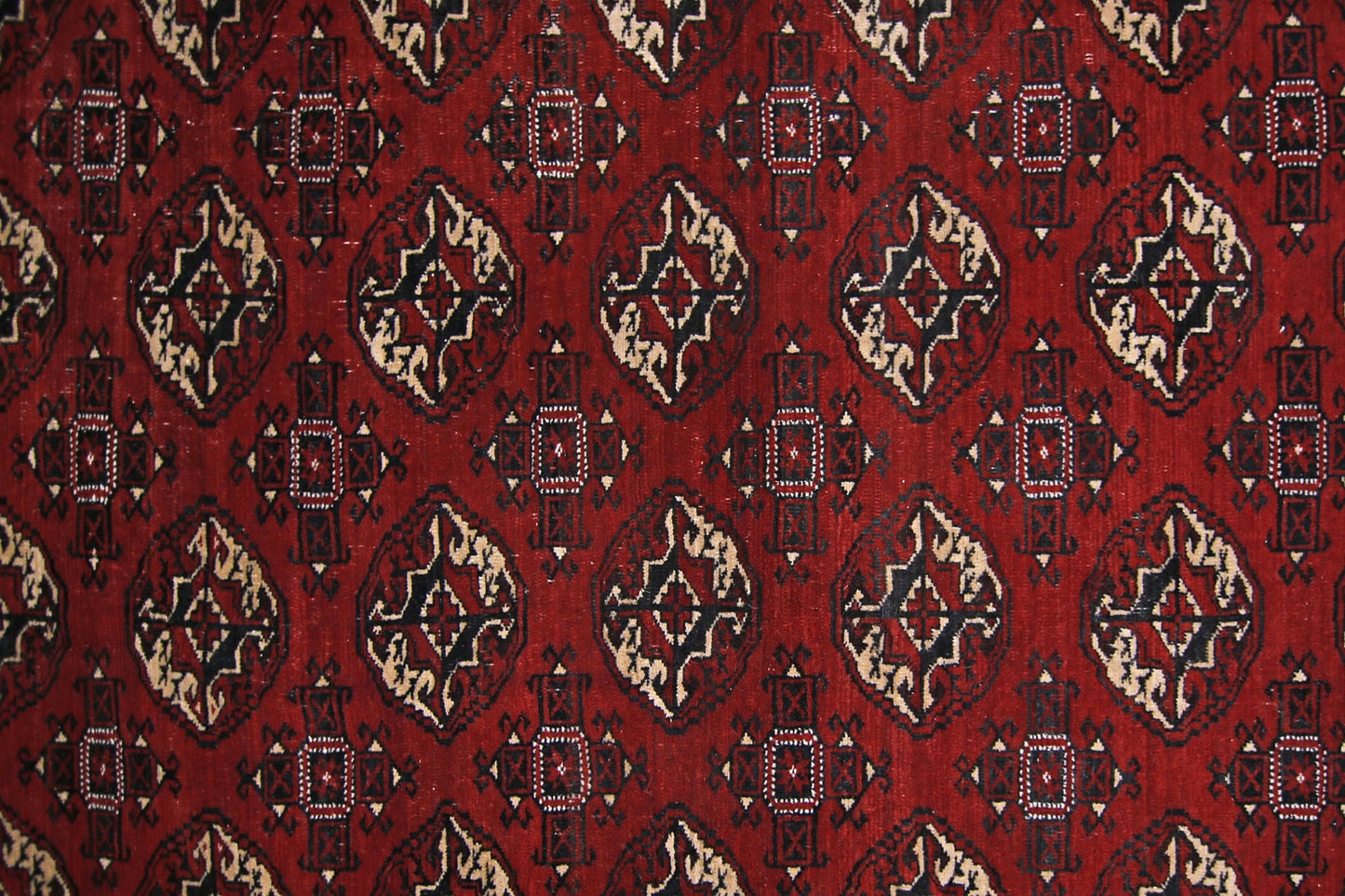 Handmade Vintage Turkmen Tekke Bokhara Rug | 381 x 365 cm | 12'6" x 12' - Najaf Rugs & Textile