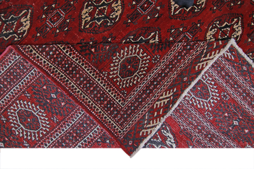 Handmade Vintage Turkmen Tekke Bokhara Rug | 381 x 365 cm | 12'6" x 12' - Najaf Rugs & Textile
