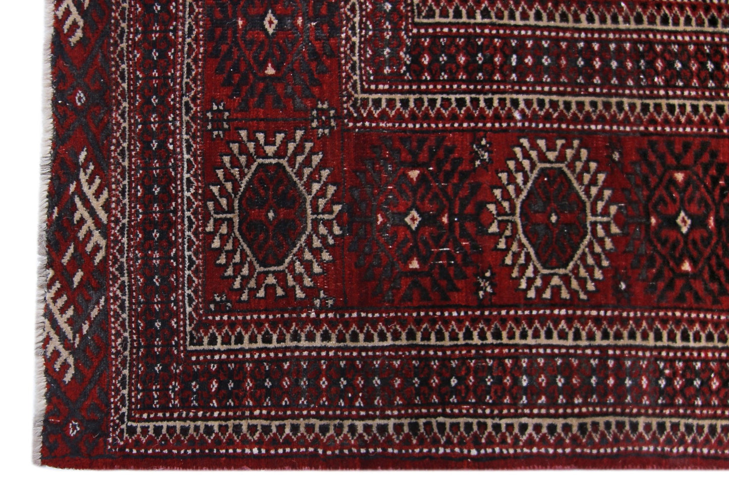 Handmade Vintage Turkmen Tekke Bokhara Rug | 381 x 365 cm | 12'6" x 12' - Najaf Rugs & Textile