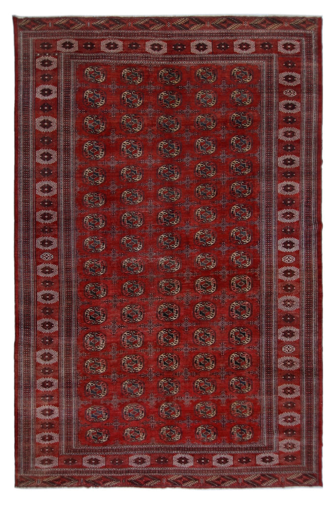 Handmade Vintage Turkmen Tekke Bokhara Rug | 412 x 268 cm | 13'6" x 8'9" - Najaf Rugs & Textile