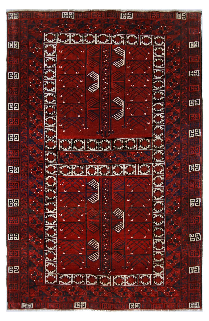 Handmade Vintage Turkmen Tekke Engsi Rug | 209 x 136 cm | 6'10" x 4'5" - Najaf Rugs & Textile