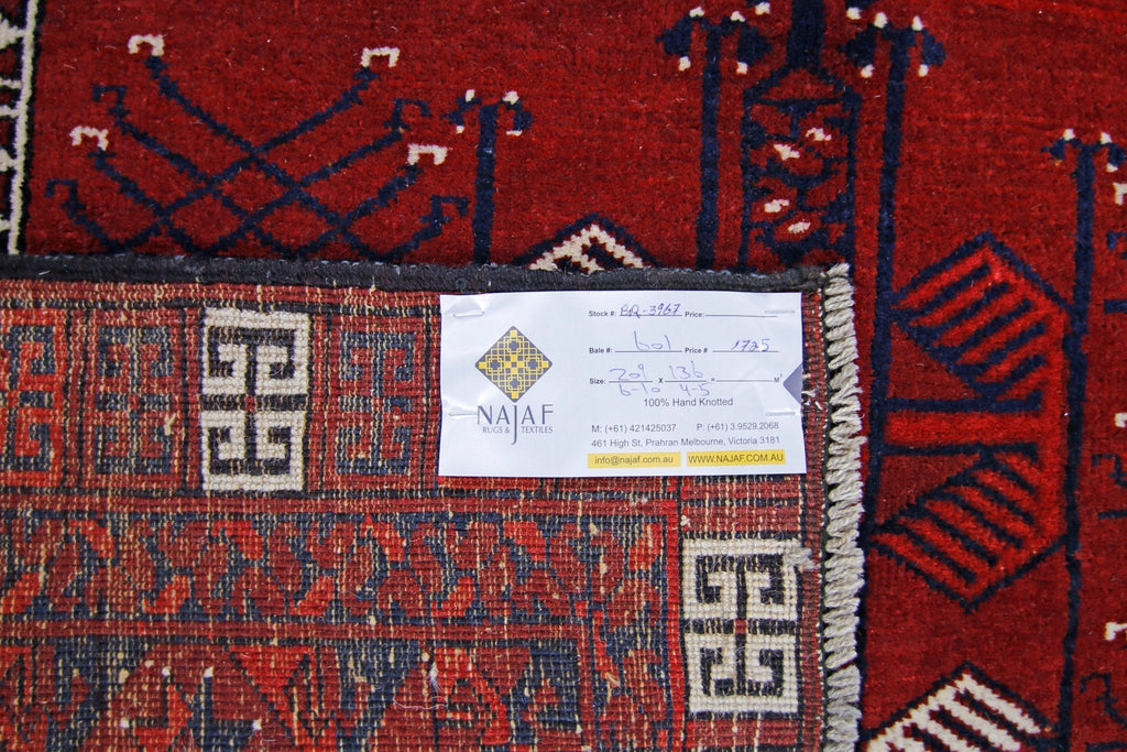 Handmade Vintage Turkmen Tekke Engsi Rug | 209 x 136 cm | 6'10" x 4'5" - Najaf Rugs & Textile